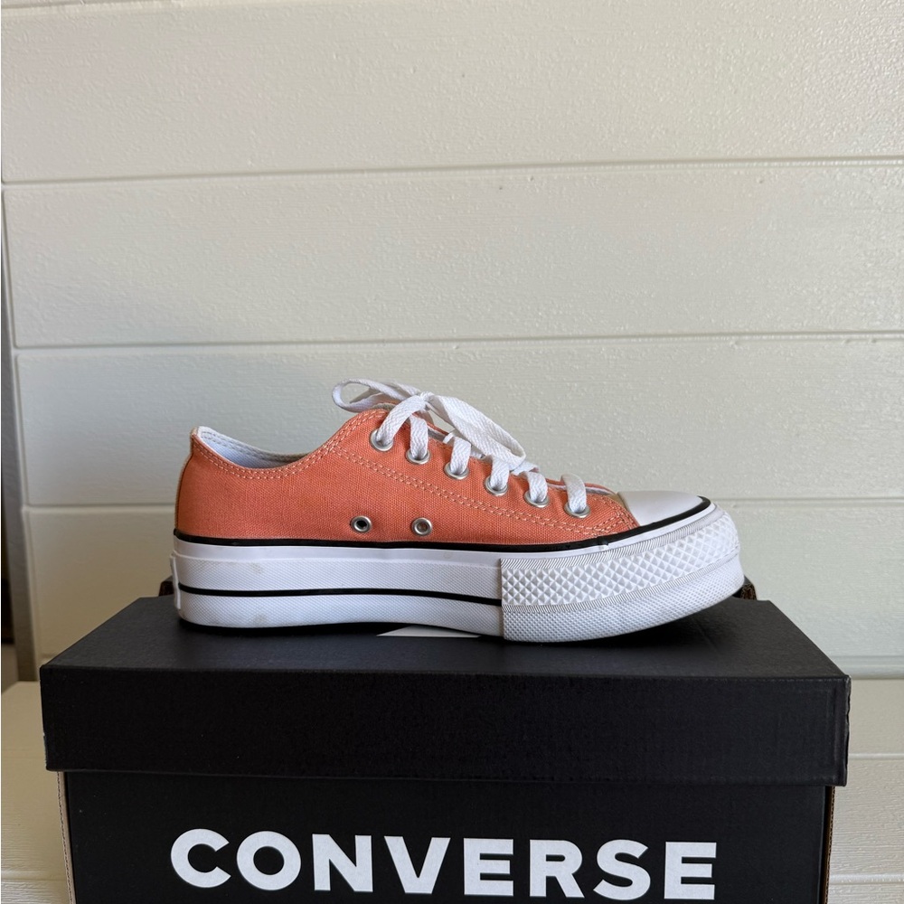Converse Chuck Taylor All Star Lift Coral Desert Peach Low Top Platform Sneakers
